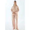 MARSiLYAN- Anıl 11498 Kadın Viscose Çizgili Gömlek Pantolon Pijama Takımı