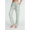 MARSiLYAN- Anıl 9146 Günlük Ev Giyimi Kadın Viskon Çiçek Desenli Yazlık Örme Normal Bel Pijama Altı