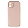 MARSİLYAN™- Apple İphone 12 Kılıf Coco Deri Silikon Kapak - Pembe