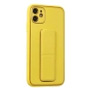 MARSİLYAN™- Apple İphone 12 Kılıf Coco Deri Standlı Kapak - Sarı