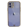 MARSİLYAN™- Apple İphone 12 Kılıf Liva Taşlı Silikon - Mor