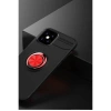 MARSİLYAN™- Apple İphone 12 Mini Kılıf Range Yüzüklü Silikon - Siyah-kırmızı