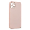 MARSİLYAN™- Apple İphone 12 Pro Kılıf Coco Deri Silikon Kapak - Pembe