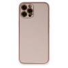 MARSİLYAN™- Apple İphone 12 Pro Kılıf Coco Deri Silikon Kapak - Pudra