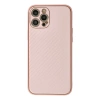 MARSİLYAN™- Apple İphone 12 Pro Kılıf Coco Karbon Silikon - Pembe