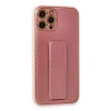 MARSİLYAN™- Apple İphone 12 Pro Kılıf Coco Karbon Standlı Kapak - Pembe