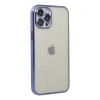 MARSİLYAN™- Apple İphone 12 Pro Kılıf Razer Lensli Silikon - Mor