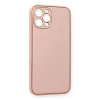 MARSİLYAN™- Apple İphone 12 Pro Max Kılıf Coco Deri Silikon Kapak - Pembe