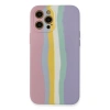 MARSİLYAN™- Apple İphone 12 Pro Max Kılıf Ebruli Lansman Silikon - Pembe-lila