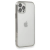 MARSİLYAN™- Apple İphone 12 Pro Max Kılıf Razer Lensli Silikon - Gümüş