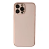 MARSİLYAN™- Apple İphone 13 Pro Kılıf Coco Deri Silikon Kapak - Pudra