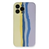 MARSİLYAN™- Apple İphone 13 Pro Kılıf Ebruli Lansman Silikon - Sarı-lila