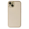 MARSİLYAN™- Apple İphone 14 Plus Kılıf Coco Deri Silikon Kapak - Gold