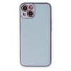 MARSİLYAN™- Apple İphone 14 Plus Kılıf Coco Deri Silikon Kapak - Sky Blue
