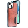 MARSİLYAN™- Apple İphone 15 Sara Kartvizitli Deri Kılıf - Taba