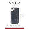 MARSİLYAN™- Apple İphone 15 Sara Kartvizitli Deri Kılıf - Taba
