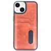 MARSİLYAN™- Apple İphone 15 Sara Kartvizitli Deri Kılıf - Taba
