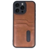 MARSİLYAN™- Apple İphone 16 Pro Max Kılıf Sara Kartvizitli Deri Kılıf - Taba