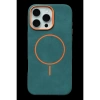 MARSİLYAN™-  Apple İphone 16 Pro Max Luno Deri Magsafe Kapak - Yeşil