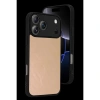 MARSİLYAN™- Apple İphone 17 Pro Max Aras Deri Kapak - Pudra