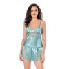 MARSiLYAN-  Aqua Saten Babydoll Şort Takımı