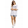 MARSiLYAN- Asit Yıkamalı Oversize Tişört ön Ve Arkası Baskılı %100 Pamuk Street Style T-Shirt - Beyaz