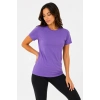 MARSiLYAN- Basic Bisiklet Yaka Yazlık Slim Fit T-Shirt - Mor - Petrol Mavisi