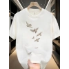 MARSiLYAN- Baskılı Oversize Bisiklet Yaka T-shirt - Beyaz