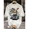 MARSiLYAN- Baskılı Oversize Bisiklet Yaka T-shirt - Beyaz