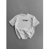 MARSiLYAN- Baskılı Oversize Bisiklet Yaka T-shirt - Beyaz