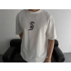 MARSiLYAN- Baskılı Oversize Bisiklet Yaka T-shirt - Beyaz