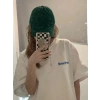 MARSiLYAN- Baskılı Oversize Bisiklet Yaka T-shirt - Beyaz