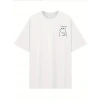 MARSiLYAN- Baskılı Oversize Bisiklet Yaka T-shirt - Beyaz
