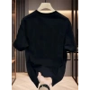 MARSiLYAN- Baskılı Oversize Bisiklet Yaka T-shirt - Siyah