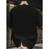 MARSiLYAN- Baskılı Oversize Bisiklet Yaka T-shirt - Siyah