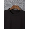 MARSiLYAN- Baskılı Oversize Bisiklet Yaka T-shirt - Siyah
