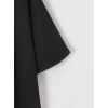 MARSiLYAN- Baskılı Oversize Bisiklet Yaka T-shirt - Siyah