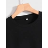 MARSiLYAN- Baskılı Oversize Bisiklet Yaka T-shirt - Siyah