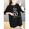 MARSiLYAN- Baskılı Oversize Bisiklet Yaka Tshirt