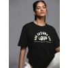 MARSiLYAN- Baskılı Oversize T-shirt - Siyah