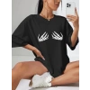 MARSiLYAN- Baskılı T-shirt - Siyah