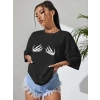 MARSiLYAN- Baskılı T-shirt - Siyah