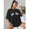 MARSiLYAN- Baskılı T-shirt - Siyah