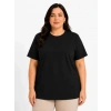 MARSiLYAN- Battal Big Size Basic Tişört Bisiklet Yaka Rahat Kalıp T-Shirt - Siyah