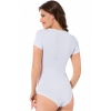 MİRAY- Bayan Kısa Kol Çıtçıtlı Body Beyaz