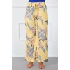 MARSiLYAN- Bayan Penye Bol Paça Pantolon Sarı