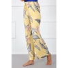 MARSiLYAN- Bayan Penye Bol Paça Pantolon Sarı