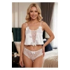 MARSİLYAN- Beyaz Saten Babydoll Takım - 333-B