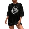 MARSiLYAN- Bisiklet Yaka Baskılı T-shirt - Siyah