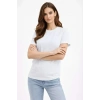 MARSiLYAN- Bisiklet Yaka Tişört Regular Kalıp Basic Pamuklu Günlük Kullanım T-shirt - Beyaz